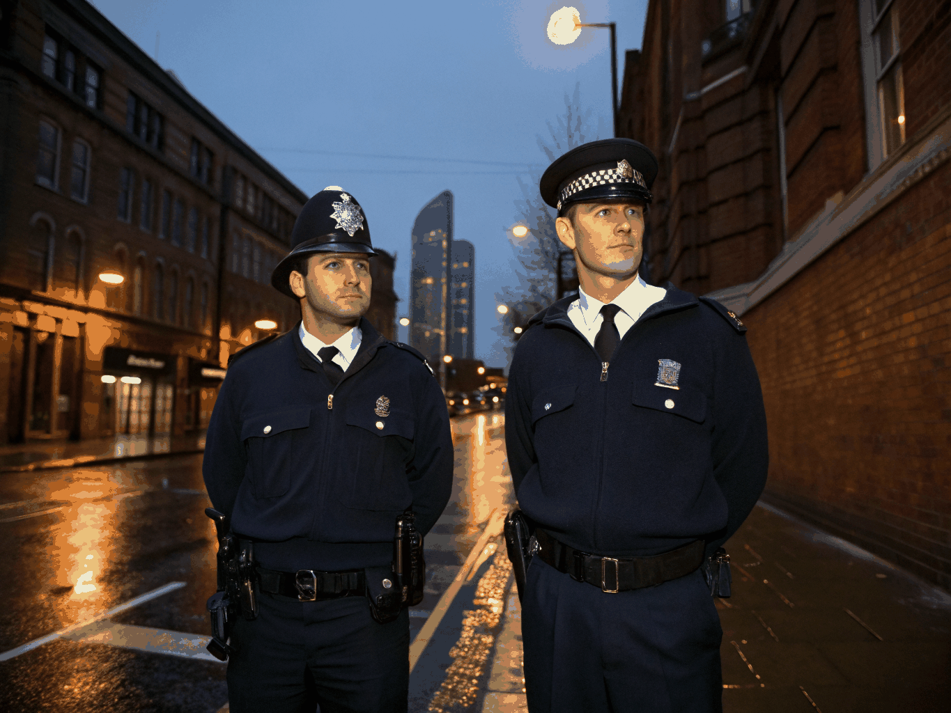 Professional security personnel on tactical patrol